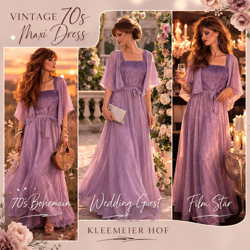 Vintage 70er maxi kleid - 70er,