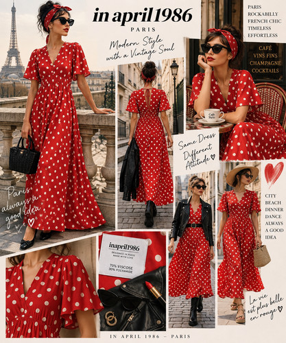Maxikleid polka dot april - polka,
