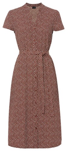 Damen kleid braun - braun, weißen